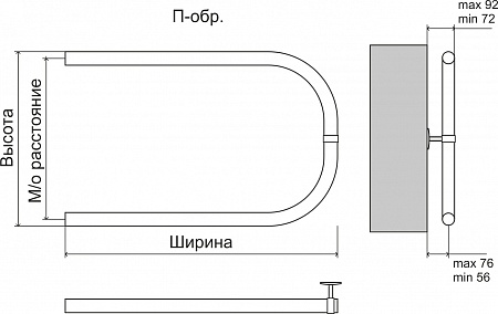 Эконом П-обр AISI 32х2 500х500 Полотенцесушитель  TERMINUS Балашиха - фото 3