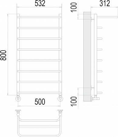 Полка П8 500х800  Полотенцесушитель  TERMINUS Балашиха - фото 3