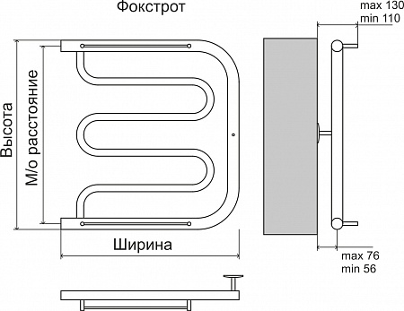 Фокстрот AISI 32х2 500х400 Полотенцесушитель  TERMINUS Балашиха - фото 4