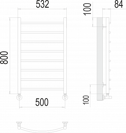 Классик П8 500х800 Полотенцесушитель  TERMINUS Балашиха - фото 3