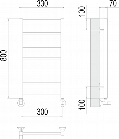 Контур П7 300х800 Полотенцесушитель  TERMINUS Балашиха - фото 3