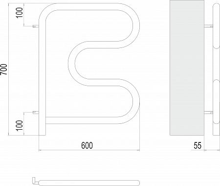 Электро 25 F-обр 600х600 поворотный Полотенцесушитель TERMINUS Балашиха - фото 3