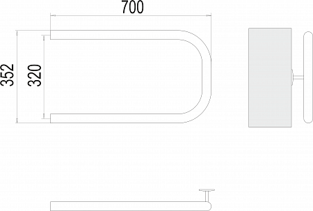 П-обр AISI 32х2 320х700 Полотенцесушитель  TERMINUS Балашиха - фото 3