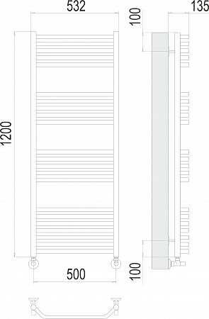 Виктория П22 500х1200 Полотенцесушитель  TERMINUS Балашиха - фото 3