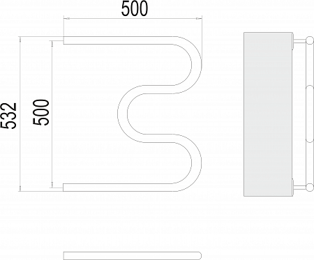 М-обр AISI 32х2 500х500 Полотенцесушитель  TERMINUS Балашиха - фото 3