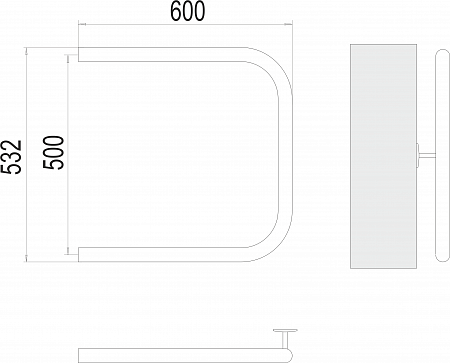 П-обр AISI 32х2 500х600 Полотенцесушитель  TERMINUS Балашиха - фото 3