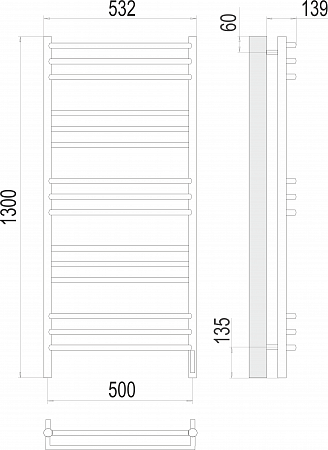 Прато П15 500х1300 электро (sensor quick touch) Полотенцесушитель  TERMINUS Балашиха - фото 3